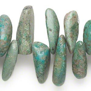 Turquoise 1pkg1, top-drilled Hawaiian chip bead 15.5-16 inch gigantic