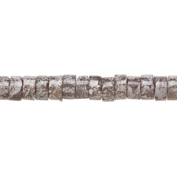 Brown snowflake jasper 1pkg1, heishi bead natural, 15 inch 6x3mm-6x4mm image number 0