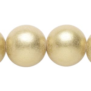 Taiwanese cheesewood 1pkg1, hand-cut painted round bead 15.5-16 inch frosted yellow gold 20mm