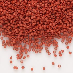 Seed bead, Delica®, glass, pkg/7.5g, #11 round, opaque matte glazed sienna (DB-2288).