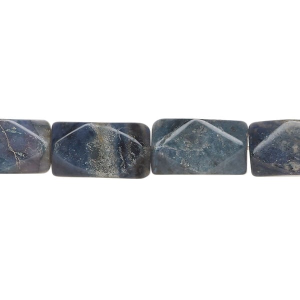 Sodalite 1pkg1, faceted flat rectangle bead natural, 15 inch 13x8mm-15x8mm image number 0