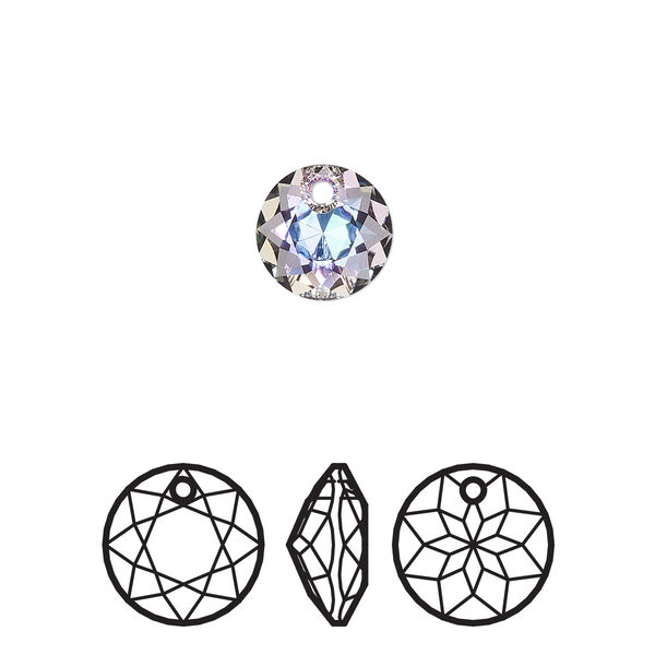 Drop 4pk crystal vitrail light P, Crystal Passions® 8mm pendant classic cut 6430 image number 0