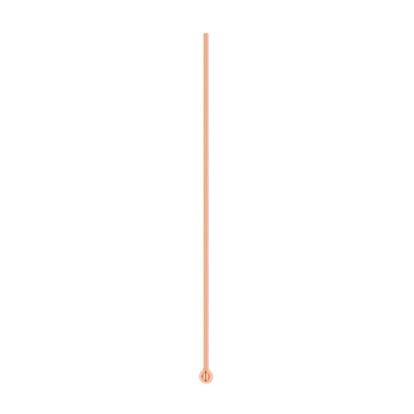 Head pin, copper-plated brass, 1-1/2 inches with 1.5mm ball, 24 gauge. Sold per pkg of 10. image number 0
