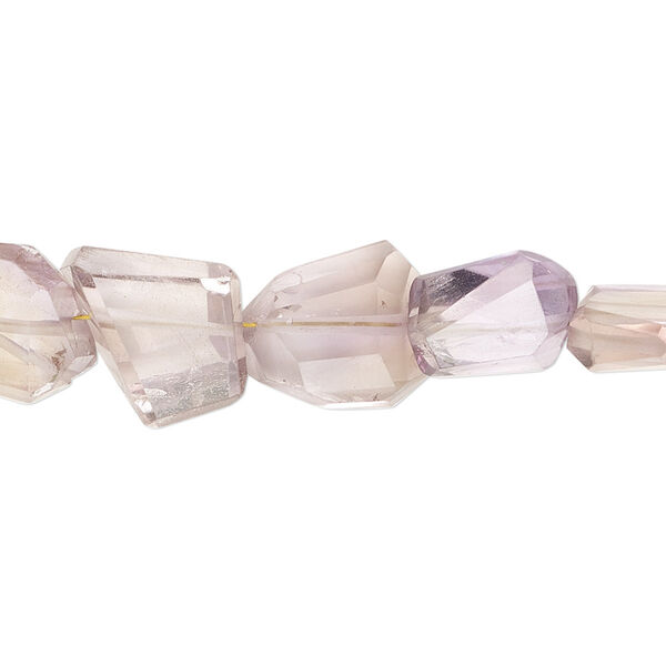 Bead, ametrine (natural / heated), 7x5mm-22x13mm hand-cut faceted freeform with 0.4-1.4mm hole, B+ grade, Mohs hardness 7. Sold per 6-1/2 inch strand. image number 0