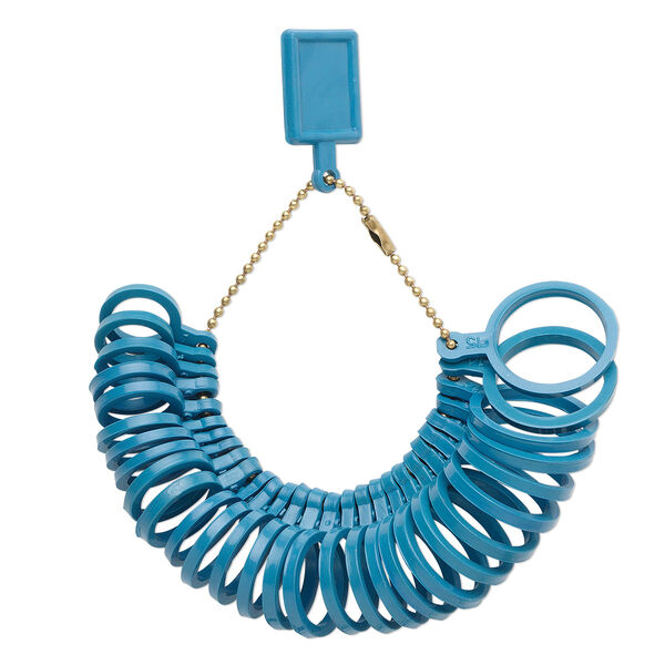Ring sizer, plastic, blue. Sold individually. image number 0