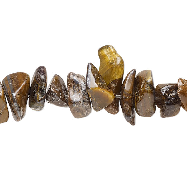 Bead, tigereye (natural), large chip, Mohs hardness 7. Sold per 15-inch strand. image number 0