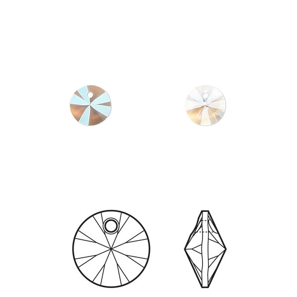 Drop 12pk crystal shimmer, Crystal Passions® 6mm pendant mini disk 6428 image number 0