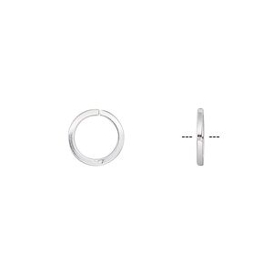 Jump ring, sterling silver, 9mm round square wire, 7mm inside diameter, 18 gauge. Sold per pkg of 50.