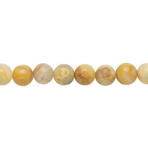 Crazy lace agate 1pkg1, matte round bead natural 8 inch 6mm