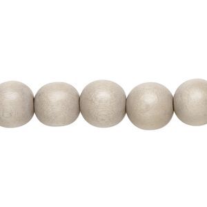 Bead, Taiwanese cheesewood (dyed / waxed), light grey, 9-10mm round. Sold per pkg of (2) 15-1/2" to 16" strands.