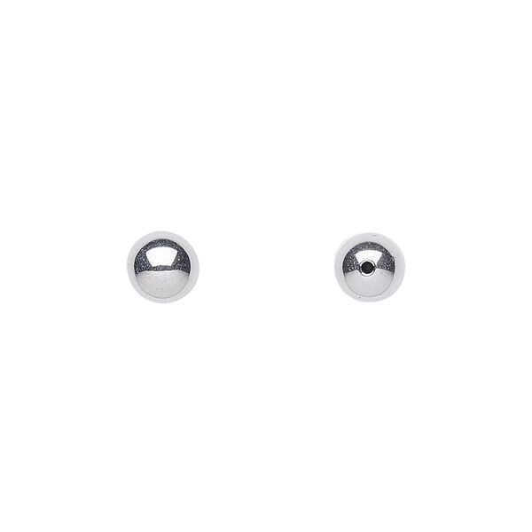 Hemalyke™ 1pkg4, electroplated half-drilled round bead 6mm image number 0
