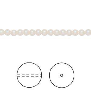 Pearl 100pk pearlescent white, Crystal Passions® 3mm round 5810