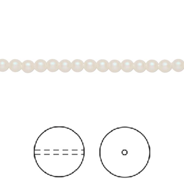 Pearl 100pk pearlescent white, Crystal Passions® 3mm round 5810 image number 0