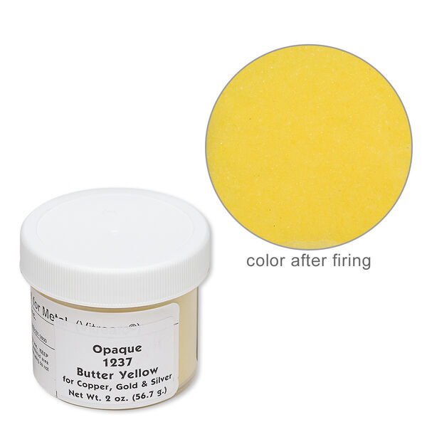 Enamel, Vitrearc©, pkg/2-ounce jar, opaque butter yellow, (1237). image number 0