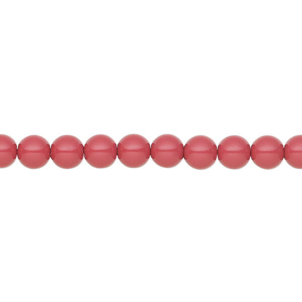 Pearl 500pk cranberry, Preciosa Czech crystal 5mm round image number 0