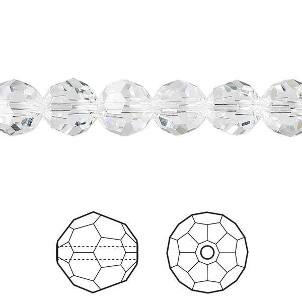 Bead 12pk crystal, Crystal Passions® 8mm round 5000 image number 0