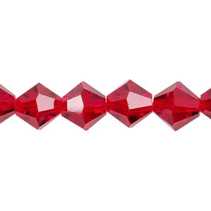 Bead 1pk transparent red, Celestial Crystal® 10mm bicone 8 inch