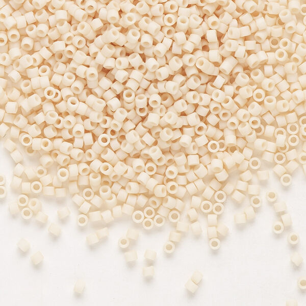 Seed bead, Delica®, glass, pkg/50g, #11 round, opaque matte glazed luster antique beige (DB-0353). image number 0