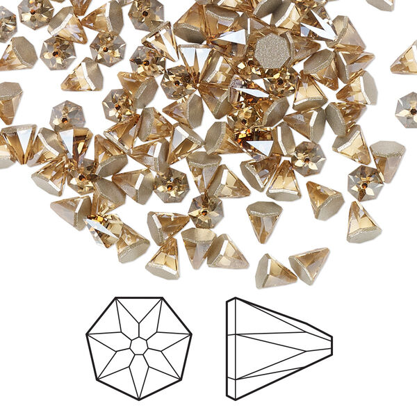 Flat back 6pk crystal golden shadow foil back, Crystal Passions® 4mm round spike 2019 image number 0