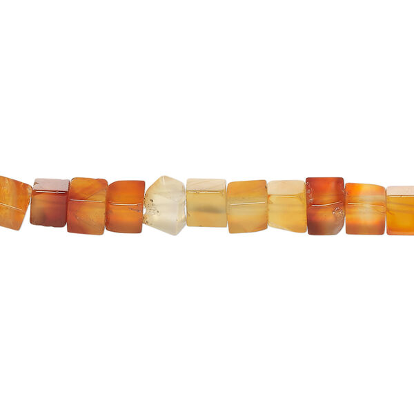 Red agate 1pkg1, cube bead, 15 inch 4-5mm pale to dark image number 0