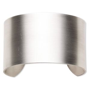 Bracelet component, cuff, antique silver-plated steel, 1-1/2 inch wide, 6-1/2 inches. Sold individually.