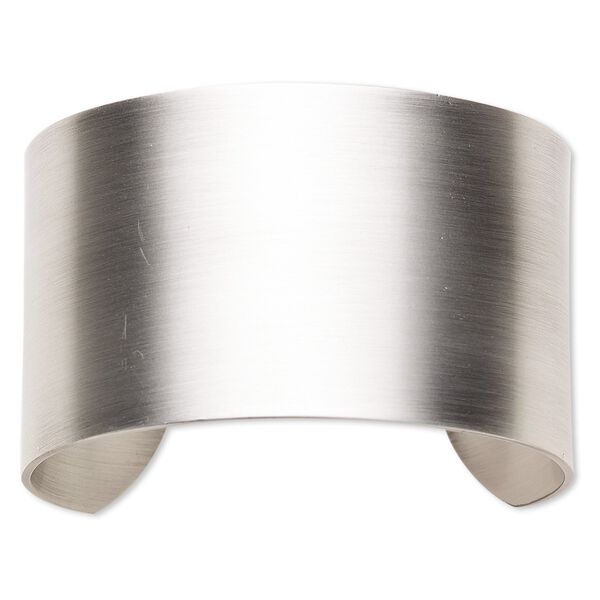 Bracelet component, cuff, antique silver-plated steel, 1-1/2 inch wide, 6-1/2 inches. Sold individually. image number 0