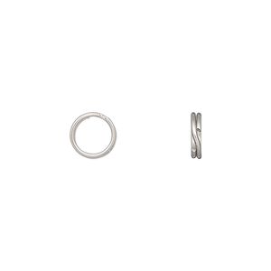 Split ring, stainless steel, 7.5mm round with 5.8mm inside diameter. Sold per pkg of 50.