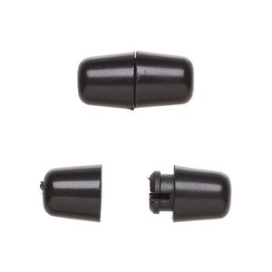 Clasp breakaway 1pkg50, 18.5x9mm barrel / safety lanyard clasp / fits 3.2mm cord, polyoxymethylene / opaque black 1-strand