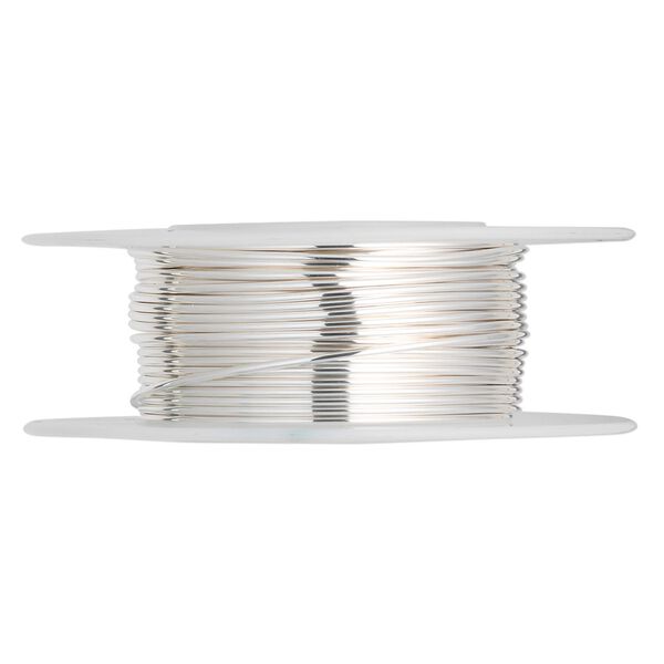 Wire, sterling silver-filled, dead-soft, round, 20 gauge. Sold per 100-foot spool. image number 0