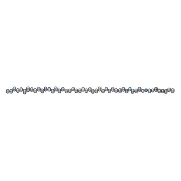 Freshwater pearl 1pkg1, top-drilled rice, 14 inch blue peacock 5x5mm-7x5mm cultured image number 1