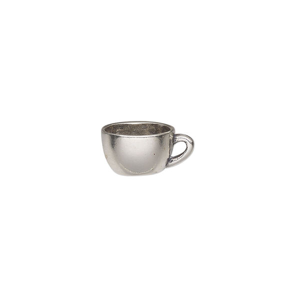 Charm, sterling silver, 13.5 x 6.5mm 3D cocoa mug. Sold individually. image number 0