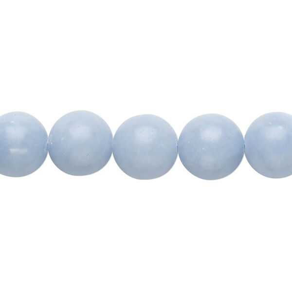 Angelite 1pkg1, round bead natural B grade, 8 inch 10mm image number 0