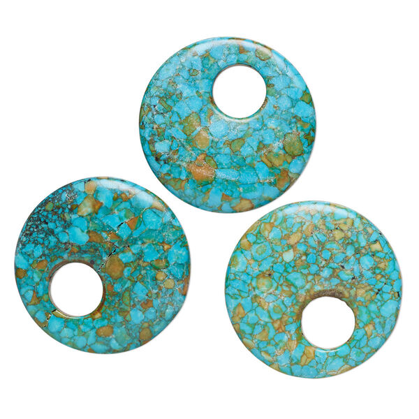 Mosaic "turquoise" (magnesite) / resin 1pkg3, go-go focal 40mm image number 0