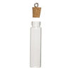 Component, glass / cork / nickel-finished steel, clear, 45x11mm bottle with stopper and screw eye. Sold per pkg of 10. image number 2