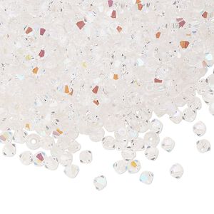 Bead 1440pk crystal glitter, Preciosa Czech crystal 3mm bicone