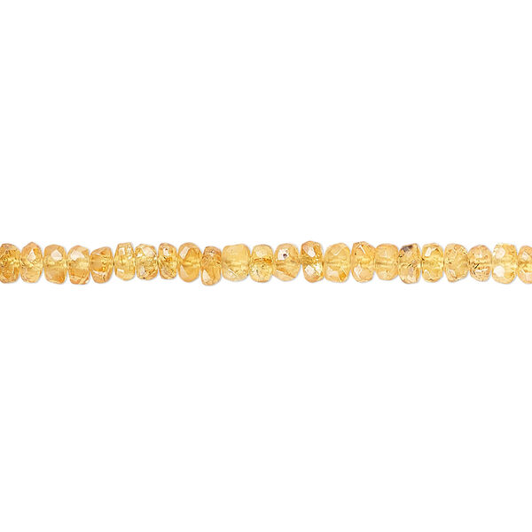 Bead, spessartite (natural), 3x2mm-4x3mm hand-cut faceted rondelle with 0.4-0.6mm hole, B+ grade, Mohs hardness 6-1/2 to 7-1/2. Sold per 13-inch strand. image number 0