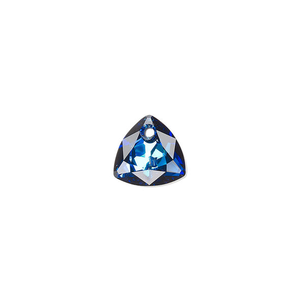 Drop 1pk crystal Bermuda blue P, Crystal Passions® 10.5mm pendant trilliant cut 6434 image number 0