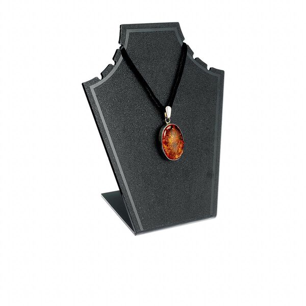 Display, chain and necklace, acrylic, black, 7-3/4 x 6-3/4 x 4 inches. Sold per pkg of 2. image number 0