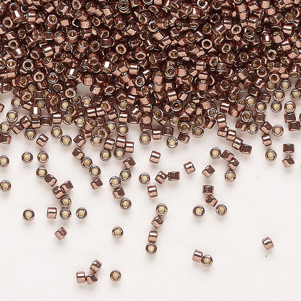 Seed bead, Delica®, glass, pkg/7.5g, #11 round, Duracoat® opaque galvanized dark mauve (DB-1843). image number 0