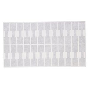 Jewelry tag, Rhino Skin DuPont™ Tyvek®, polyethylene, silver, 1/2 x 3/8 inch rectangle, 1-1/2 inches overall. Sold per pkg of 1,000.