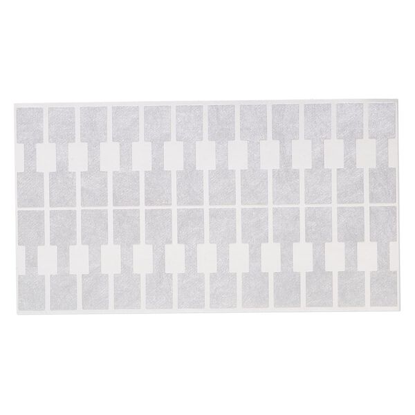 Jewelry tag, Rhino Skin DuPont™ Tyvek®, polyethylene, silver, 1/2 x 3/8 inch rectangle, 1-1/2 inches overall. Sold per pkg of 1,000. image number 0