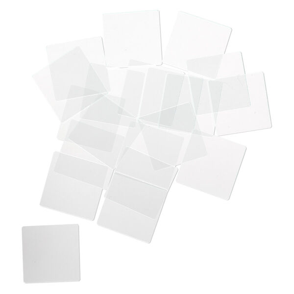Design element, glass, clear, 1x1-inch flat square with grounded edges. Sold per pkg of 20. image number 0