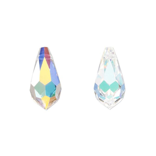 Briolette 144pk crystal AB, Preciosa Czech crystal 18x9mm pendant drop image number 0