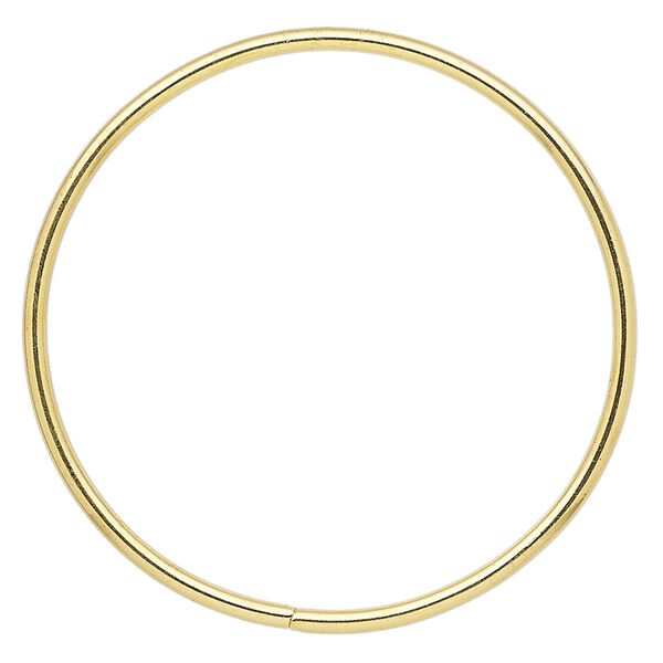 Beading hoop, gold-finished steel, 3-inch closed round. Sold per pkg of 4. image number 0