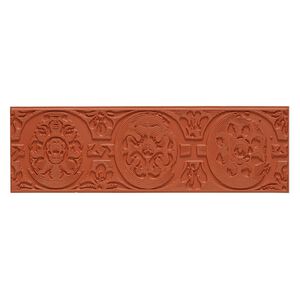 Stamping mat, rubber, brown, 6-3/4 x 2-inch rectangle with carved border design. Sold individually.