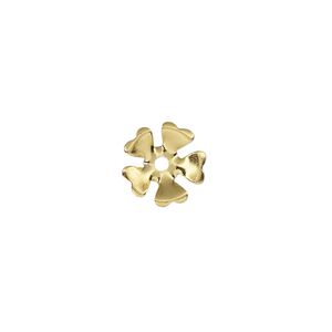 Component, gold-finished steel, 11mm single-sided flower. Sold per pkg of 20.