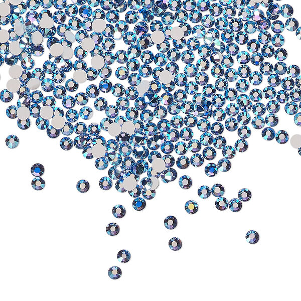 Flat back 144pk blue violet AB foil back, Preciosa MAXIMA Czech crystal rhinestone 1.9-2.1mm chaton rose round SS6 image number 0