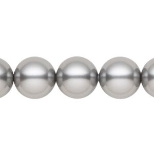 Pearl 10pk grey, Crystal Passions® 12mm round 5811