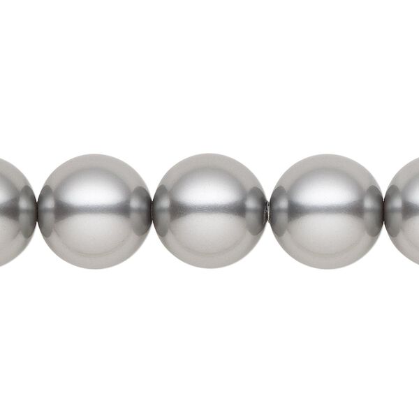 Pearl 10pk grey, Crystal Passions® 12mm round 5811 image number 0