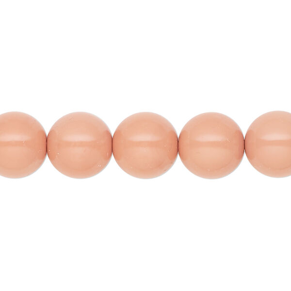 Pearl 10pk salmon rose, Preciosa Czech crystal 10mm round image number 0
